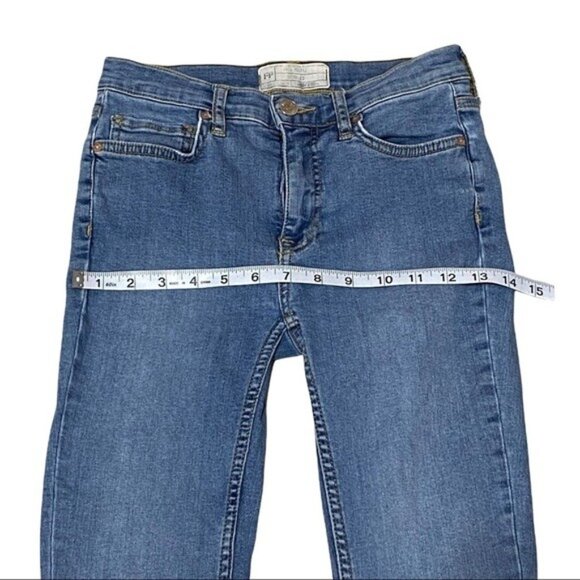 Free People Blue Distressed Skinny Jeans Size 25 - Picture 7 of 11